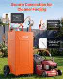 VEVOR Chariot Carburant 132,5 L Réservoir à Carburant Mobile Pompe Manuelle, Réservoir en Acier au Carbone, avec 4 Roues et Tuyau, pour Essence et Diesel, Voiture, Quad, Tondeuse, Bateau, Moto, Orange - image 6