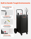 VEVOR Chariot à Carburant 113,6 L Réservoir à Carburant Mobile Pompe Manuelle, Réservoir en Acier au Carbone, avec 4 Roues et Tuyau, pour Essence et Diesel, Voiture, Quad, Tondeuse, Bateau, Moto, Noir - image 7