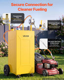 VEVOR Chariot Carburant 132,5 L Réservoir à Carburant Mobile Pompe Manuelle, Réservoir en Acier au Carbone, avec 4 Roues et Tuyau, pour Essence et Diesel, Voiture, Quad, Tondeuse, Moto, Bateau, Jaune - image 6