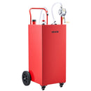 VEVOR Chariot Carburant 189,3 L Réservoir à Carburant Mobile Pompe Manuelle, Réservoir en Acier au Carbone, avec 4 Roues et Tuyau, pour Essence et Diesel, Voiture, Tondeuse, Quad, Bateau, Moto, Rouge