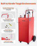 VEVOR Chariot Carburant 189,3 L Réservoir à Carburant Mobile Pompe Manuelle, Réservoir en Acier au Carbone, avec 4 Roues et Tuyau, pour Essence et Diesel, Voiture, Tondeuse, Quad, Bateau, Moto, Rouge - image 7