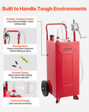 VEVOR Chariot Carburant 113,6 L Réservoir à Carburant Mobile Pompe Manuelle, Réservoir en Acier au Carbone, avec 2 Roues et Tuyau, pour Essence et Diesel, Voiture, Tondeuse, Quad, Bateau, Moto, Rouge - image 7