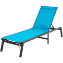 VEVOR Chaise longue jardin extérieur, lot de 2, transat de patio pliable en aluminium avec 5 positions réglables, chaises inclinables de bronzage entièrement plates pour plage, piscine, terrasse, bleu - image 11
