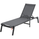 VEVOR Chaise longue jardin extérieur, lot de 2, transat de patio pliable en aluminium avec 5 positions réglables, chaises inclinables de bronzage entièrement plates pour plage, piscine, gris foncé - image 11