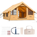 VEVOR Tente de Camping Gonflable, 4 x 3 x 2,2 m, Tente de Glamping pour 5 à 8 Personnes avec Pompe à Main, 2 Puits de Lumière, Auvent, Portes, Fenêtres en Maille, Sac de Rangement, Facile à Installer - image 10