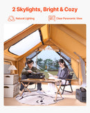 VEVOR Tente de Camping Gonflable, 4 x 3 x 2,2 m, Tente de Glamping pour 5 à 8 Personnes avec Pompe à Main, 2 Puits de Lumière, Auvent, Portes, Fenêtres en Maille, Sac de Rangement, Facile à Installer - image 3