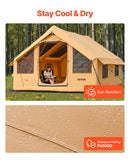 VEVOR Tente de Camping Gonflable, 4 x 3 x 2,2 m, Tente de Glamping pour 5 à 8 Personnes avec Pompe à Main, 2 Puits de Lumière, Auvent, Portes, Fenêtres en Maille, Sac de Rangement, Facile à Installer - image 6