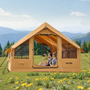 VEVOR Tente de Camping Gonflable, 4 x 3 x 2,2 m, Tente de Glamping pour 5 à 8 Personnes avec Pompe à Main, 2 Puits de Lumière, Auvent, Portes, Fenêtres en Maille, Sac de Rangement, Facile à Installer - image 9