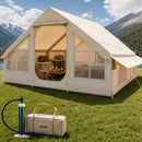 VEVOR Tente de Camping Gonflable, 4 x 3 x 2 m, Tente de Glamping pour 5 à 8 Personnes Oxford 300D, avec Pompe à Main, Portes, Fenêtres en Maille, Sac de Rangement, Simple à Installer, Transport Facile