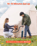 VEVOR Tente de Camping Gonflable, 4 x 3 x 2 m, Tente de Glamping pour 5 à 8 Personnes Oxford 300D, avec Pompe à Main, Portes, Fenêtres en Maille, Sac de Rangement, Simple à Installer, Transport Facile - image 3