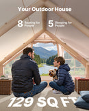 VEVOR Tente de Camping Gonflable, 4 x 3 x 2 m, Tente de Glamping pour 5 à 8 Personnes Oxford 300D, avec Pompe à Main, Portes, Fenêtres en Maille, Sac de Rangement, Simple à Installer, Transport Facile - image 4