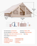 VEVOR Tente de Camping Gonflable, 4 x 3 x 2 m, Tente de Glamping pour 5 à 8 Personnes Oxford 300D, avec Pompe à Main, Portes, Fenêtres en Maille, Sac de Rangement, Simple à Installer, Transport Facile - image 8