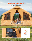 VEVOR Tente de Camping Gonflable, 4,8x3,6x2,2 m, Tente de Glamping de Luxe pour 8 à 12 Personnes avec Pompe à Main, 2 Puits de Lumière, Auvent, Portes, Fenêtres en Maille, Sac de Rangement, 4 Saisons - image 7