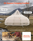 VEVOR Tente Yourte en Toile, Tente Cloche 5 m pour Camping Familial, Glamping, Chasse, Événements Plein Air, Jusqu'à 12 Personnes, avec Passage pour Conduit de Poêle, Tapis Amovible, Toit Anti-pluie - image 7