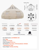 VEVOR Tente Yourte en Toile, Tente Cloche 5 m pour Camping Familial, Glamping, Chasse, Événements Plein Air, Jusqu'à 12 Personnes, avec Passage pour Conduit de Poêle, Tapis Amovible, Toit Anti-pluie - image 8
