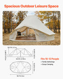 VEVOR Tente Yourte en Toile, Tente Cloche 6x4x3,1 m pour 4 Saisons, Camping Familial, Glamping, Chasse, Événements Plein Air, Jusqu'à 12 Personnes, avec Passage pour Conduit de Poêle, Tapis Amovible - image 3
