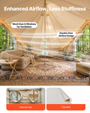VEVOR Tente Yourte en Toile, Tente Cloche 6x4x3,1 m pour 4 Saisons, Camping Familial, Glamping, Chasse, Événements Plein Air, Jusqu'à 12 Personnes, avec Passage pour Conduit de Poêle, Tapis Amovible - image 6