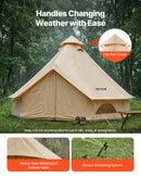 VEVOR Tente Yourte 5 m Jusqu'à 7 Personnes Tente Cloche en Tissu Oxford, pour 4 Saisons, Camping Familial, Glamping, Chasse, Événements Plein Air, avec Passage pour Conduit de Poêle, Tapis Amovible - image 5