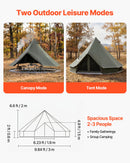 VEVOR Tente Yourte en Toile, Tente Cloche 3 m pour 4 Saisons, Camping Familial, Glamping, Chasse, Fêtes Événements en Plein Air, Jusqu'à 3 Personnes, avec Passage pour Conduit de Poêle, Tapis Amovible - image 3