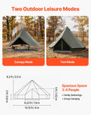 VEVOR Tente Yourte en Toile, Tente Cloche 4 m pour 4 Saisons, Camping Familial, Glamping, Chasse, Fêtes Événements en Plein Air, Jusqu'à 4 Personnes, avec Passage pour Conduit de Poêle, Tapis Amovible - image 3