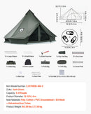 VEVOR Tente Yourte en Toile, Tente Cloche 4 m pour 4 Saisons, Camping Familial, Glamping, Chasse, Fêtes Événements en Plein Air, Jusqu'à 4 Personnes, avec Passage pour Conduit de Poêle, Tapis Amovible - image 8