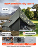 VEVOR Tente Yourte en Toile, Tente Cloche 5 m pour 4 Saisons, Camping Familial, Glamping, Chasse, Fêtes Événements en Plein Air, Jusqu'à 7 Personnes, avec Passage pour Conduit de Poêle, Tapis Amovible - image 6