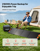 VEVOR Station Électrique Portable 2160 Wh Générateur Solaire Portable 2400 W Panneau Solaire Pliable 200 W pour Alimentation Camping Véhicules de Loisirs, 10 Ports de Sortie, Puissance Entrée Réglable - image 3