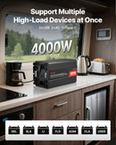 VEVOR Convertisseur Pur Sinus CC 12 V vers CA 230 V Onduleur Sinusoïdal Pur 4000 W, avec Écran LCD, Télécommande Filaire, Port USB et Type-C, 2 Prises CA, pour Camping-car, Voiture, Système Solaire - image 3