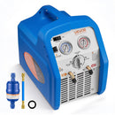 VEVOR Station de Récupération Fluides Frigorigènes 3/4 HP, Récupérateur de Fluide Frigorigène Monocylindre, pour Réfrigérant Liquide Vapeur CVC Climatisation Auto, Groupe de Récupération Portable