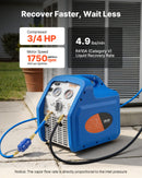 VEVOR Station de Récupération Fluides Frigorigènes 3/4 HP, Récupérateur de Fluide Frigorigène Monocylindre, pour Réfrigérant Liquide Vapeur CVC Climatisation Auto, Groupe de Récupération Portable - image 4