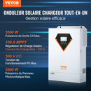 VEVOR Onduleur Hybride 5500 W Onduleur Solaire Hybride Chargeur Hors Réseau à Onde Sinusoïdale Pure 230 V CA avec Contrôleur de Charge Solaire MPPT 100 A Intégré, Charge Hybride, Utilitaire, Solaire - image 3