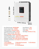 VEVOR Onduleur Hybride 4000 W Onduleur Solaire Hybride 24 V CC à 230 V CA Compatible Batterie Plomb-acide Lithium pour Systèmes Hors Réseau, Onde Sinusoïdale Pure Contrôleur MPPT 120 A Intégré Wi-Fi - image 8