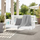 VEVOR Balançoire de porche en bois, 1702x710x600 mm, banc de terrasse pour cour et jardin, forte capacité de charge 400 kg, banc de balançoire robuste avec chaîne de suspension pour extérieur, blanc - image 9