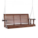 VEVOR Balançoire de porche en bois, 1702x710x600 mm, banc de terrasse pour cour et jardin, forte capacité de charge 400 kg, banc de balançoire robuste avec chaîne de suspension pour extérieur, marron - image 2