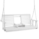 VEVOR Balançoire de porche en bois, 1523x710x600 mm, banc de terrasse pour cour et jardin, forte capacité de charge 400kg, banc de balançoire robuste avec chaînes de suspension pour extérieur, blanc - image 11