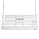 VEVOR Balançoire de porche en bois, 1523x710x600 mm, banc de terrasse pour cour et jardin, forte capacité de charge 400kg, banc de balançoire robuste avec chaînes de suspension pour extérieur, blanc - image 12