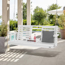 VEVOR Balançoire de porche en bois, 1523x710x600 mm, banc de terrasse pour cour et jardin, forte capacité de charge 400kg, banc de balançoire robuste avec chaînes de suspension pour extérieur, blanc - image 9