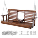 VEVOR Balançoire de porche en bois, 1523x710x600 mm, banc de terrasse pour cour et jardin, forte capacité de charge 400 kg, banc de balançoire robuste avec chaînes de suspension pour extérieur, marron - image 10