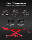 VEVOR Cric de Moto avec Capacité de Charge 453,6 kg, Pont Élévateur Hydraulique Hauteur de Levage 21,8-78,7 cm, Table Élévatrice pour Moto Mobile Flexible à 360°, pour Entretien Réparation Quad VTT - image 5