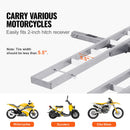 VEVOR Porte-Moto, Support de Moto sur Attelage en Alu pour 2 Motos, Charge 272 kg, avec Rampe Sangles et Stabilisateur, pour Scooter Tout-terrain Voiture Camion avec Récepteur d'Attelage de 50,8 mm - image 7