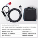 VEVOR Chargeur EV Portable Type 2 IEC6219 Chargeur Voiture Électrique 16 A 3,68 kW Monophasé 11 kW Triphasé Câble de Charge 7,5 m Prise CEE 16 LCD IP66 avec Sac de Rangement Crochet de Câble de Charge - image 8