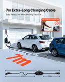 VEVOR Chargeur Voiture Électrique 22 kW Borne de Recharge Véhicule Électrique Mobile 32 A avec Câble Recharge Type 2 7 m, Prise CEE 32 A Triphasé, Écran LCD, Courant Réglable, Boîtier de Commande IP66 - image 7