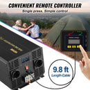 VEVOR Onduleur à onde sinusoïdale pure, 5000 W, onduleur de voiture CC 12 V vers CA 230 V, avec port USB, écran LCD, télécommande, prise EU, pour camping-car, camion, voiture, système solaire, voyage - image 5