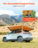 VEVOR Auvent 270 Degrés 3,19x2,10 m Auvent Voiture Latéral Rétractable Abri Autoportant Toutes Saisons Imperméable UV50+ pour Véhicule SUV Fourgonnettes Camionnettes Camping, avec Sac de Rangement - image 3