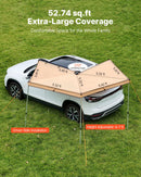 VEVOR Auvent 270 Degrés 3,19x2,10 m Auvent Voiture Latéral Rétractable Abri Autoportant Toutes Saisons Imperméable UV50+ pour Véhicule SUV Fourgonnettes Camionnettes Camping, avec Sac de Rangement - image 4