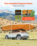 VEVOR Auvent 270 Degrés 6,09x2,10 m Auvent Voiture Latéral Rétractable Abri Autoportant Toutes Saisons pour Véhicule SUV Fourgonnettes Camionnettes Camping, Éclairage LED Intégré Imperméable UV50+ - image 3
