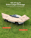 VEVOR Auvent 270 Degrés 6,09x2,10 m Auvent Voiture Latéral Rétractable Abri Autoportant Toutes Saisons pour Véhicule SUV Fourgonnettes Camionnettes Camping, Éclairage LED Intégré Imperméable UV50+ - image 4