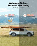 VEVOR Auvent 270 Degrés 6,08x2,10 m Auvent Voiture Latéral Côté Passager Rétractable Abri Autoportant Toutes Saisons Étanche UV50+ pour Véhicule SUV Fourgonnettes Camionnettes, avec Sac de Rangement - image 6