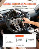 VEVOR Volant Compatible avec Nissan 370Z (2008-2020), Volant de Direction en Fibre de Carbone, Forme en D, Méplat, Poignée en Cuir avec Texture Antidérapante et Coutures Précises, Remplacement, Noir - image 7