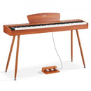 VEVOR Piano Numérique 88 Touches Lestées, Mode Double Clavier et Haut-parleurs, avec Pupitre à Partitions, Support, Pédale de Sustain, 280 Sonorités, Connexion Sans Fil, pour Débutants, Couleur Bois - image 2